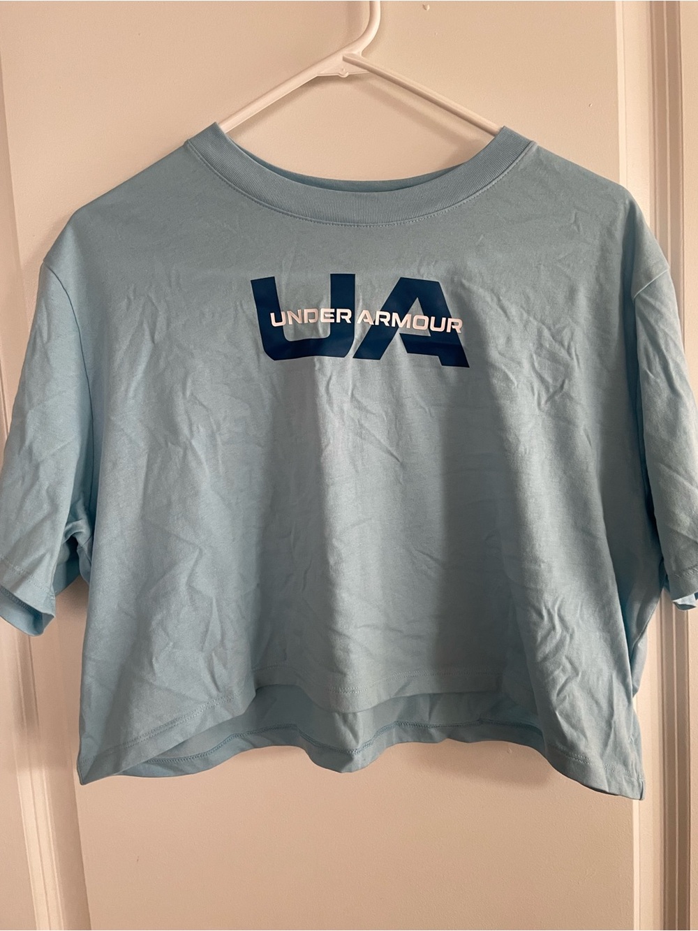 Under Armour Light Blue Cropped Logo Tee